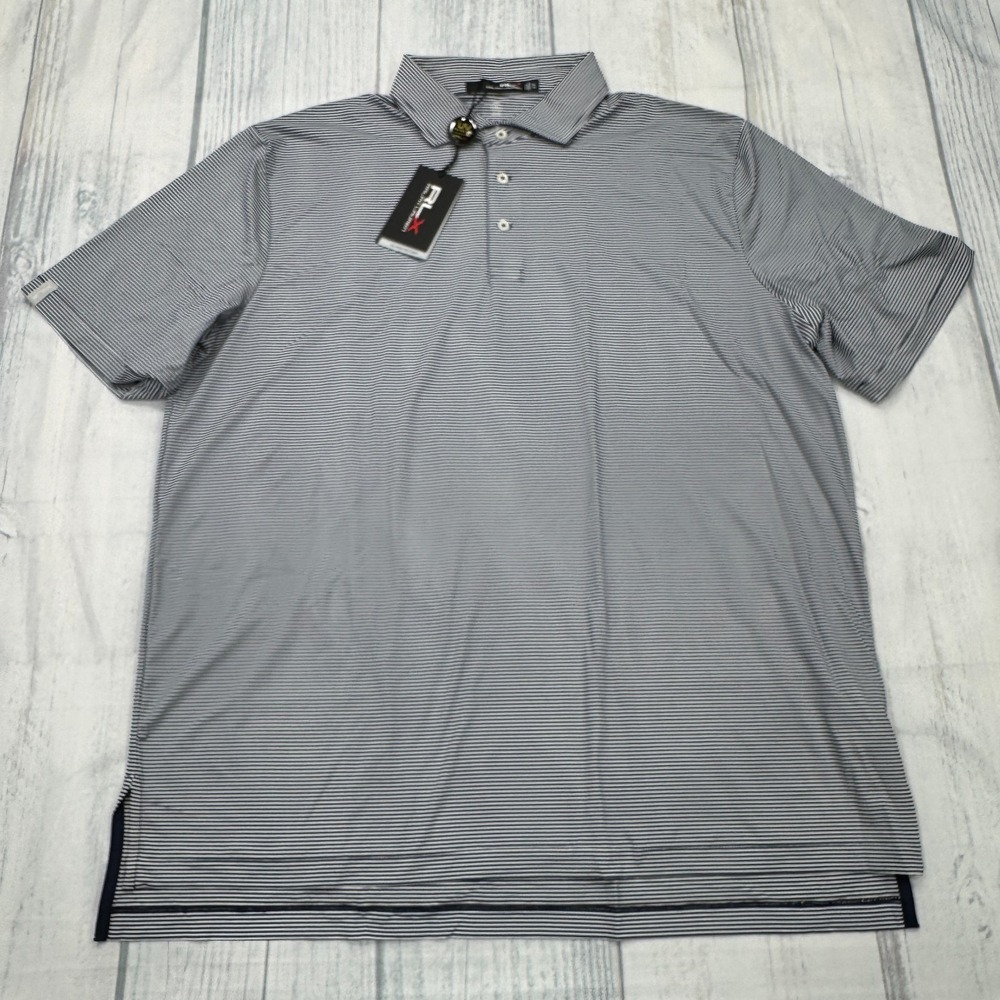 NWT RLX Ralph Lauren‎ Eastward Ho Golf Polo Shirt XL Blue UV Protection Mens